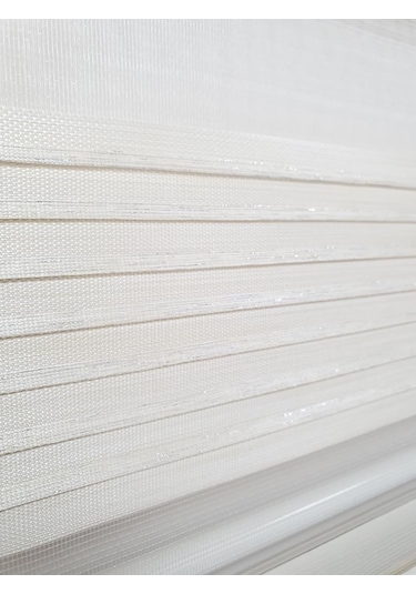 Bbb Geniş Pliseli Simli Zebra Stor Perde Mz296
