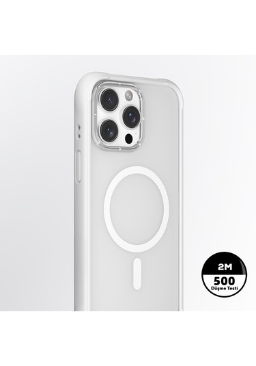 İphone Uyumlu 15 Pro Max Kılıf Magsafe Şarj Özellikli Airbagli Youngkit Dynamic 2 Serisi Kapak Beyaz