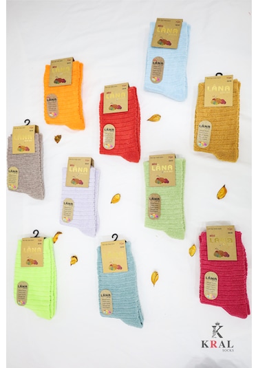 Kadın Uzun Ters Havlu 5 Çift Termal Etkili Kışlık Çorap Seti ASORTİ