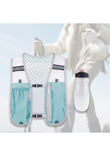 Pazly Hidrasyon Yeleği Hafif Günlük Sırt Açık Mavi Renk Açık Mavi