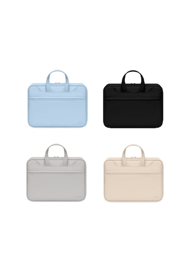 Baona Bn-q006 Pu Deri Tam Açılan Laptop Çanta 13 / 13.3 İnç Siyah Kalınlaşmak Siya