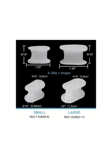 Chenkestoreone Küçük Açık Bej 2li Silikon Ayak Parmak Ayırıcı Yumuşak Jel Ped Rahatlatıcı