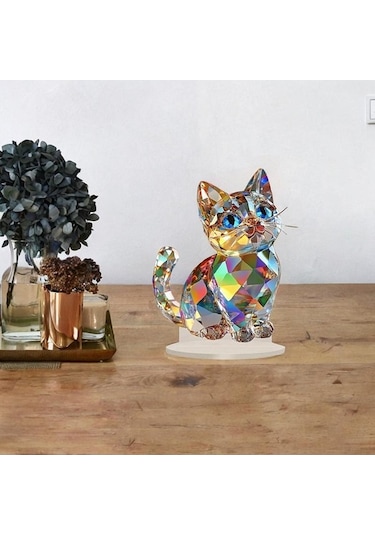 Pazly Suntek Sevimli Sanatları Modern Minyatür Kedi Heykeli El 16cmx20cm Aa 16cmx20cm