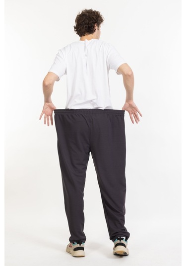 Büyük Beden Erkek Eşofman Altı Cepli Fermuarlı Blr-08- Antrasit