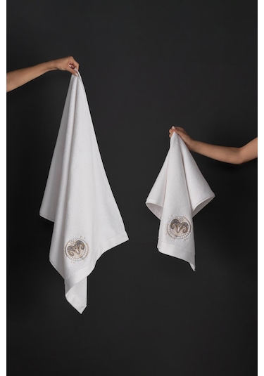 Varol %100 Microcotton Üst Kalite Havlu Seti Burç Nakışlı Oğlak-standart Oğlak Diğer