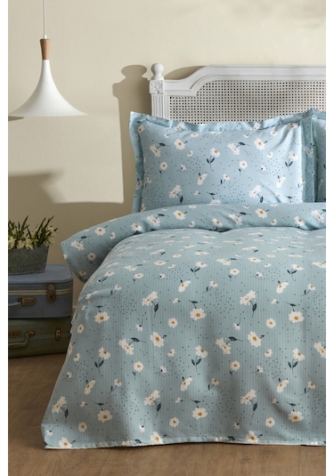 Karaca Home Daisy %100 Pamuk Çift Kişilik Pike Takımı Mint Pp 200.22.11.0409