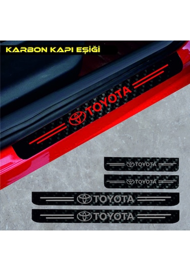Eyphon Toyota Verso Karbon Kapı Eşiği Oto Sticker 4 Adet