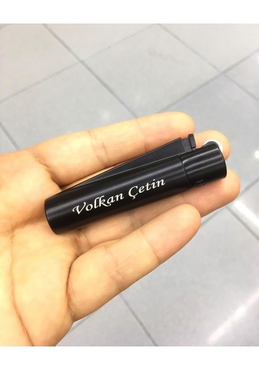 Stickeravm Kişiye Özel Kutulu Mat Siyah Clipper Çakmak Isme Özel Kaliteli Clipper Çakmak