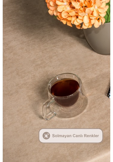 Elart Soft Kadife Masa Örtüsü Dikdörtgen 150x220 Cm Vizon Vizon