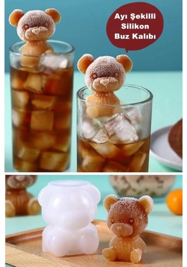 Ayı Şekilli Silikon Buz Kalıbı Açık Mavi