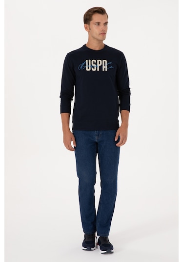 U.S. Polo Assn. Erkek Regular Fit Bisiklet Yaka Lacivert İnce Sweatshirt 50315570-VR033 U.S. Polo Assn. Erkek Regular Fit Bisiklet Yaka Lacivert İnce Sweatshirt 50315570-VR033