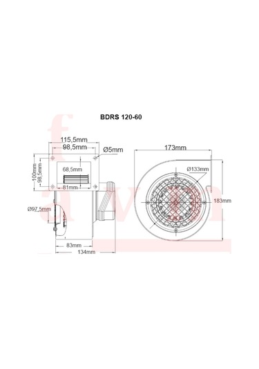 BVN Bahçıvan BDRS 120-60 Sac Gövdeli 275 m³/h Salyangoz Fan
