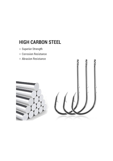 Mufunye 100 Adet Yüksek Karbon Çelik İki Tıkaçlı Uzun Sap Malzeme Tutucu Deniz & Tatlı Su Balıkçılık İğneleri 4