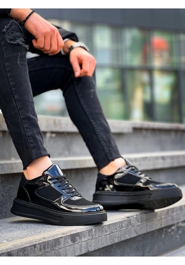 Kb-x8 Kuback Siyah Rugan Yüksek Siyah Taban Günlük Spor Ayakkabı Beyaz