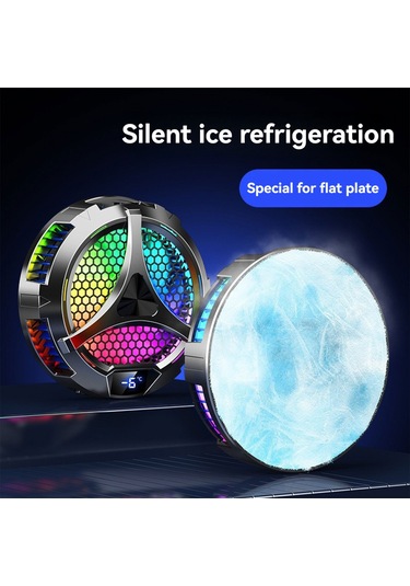 Tenfowee X42 Manyetik Soğutucu - Geniş Alanlı Hızlı Soğutma, Led Sıcaklık Göstergeli Tablet Soğutma Sistemi Siyah