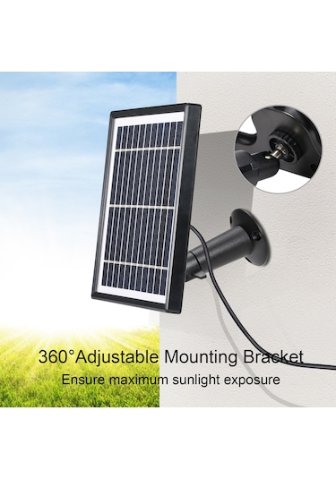 Aubyhe Dış Mekan Güvenlik Kamerası Güneş Paneli - 5.5v 4w, 3m Kablolu, 360 Ayarlanabilir, Su Geçirmez Kamera Hariç