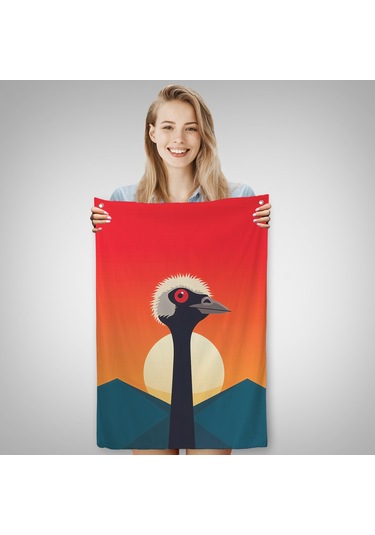 Minimal Devekuşu Duvar Örtüsü-7652