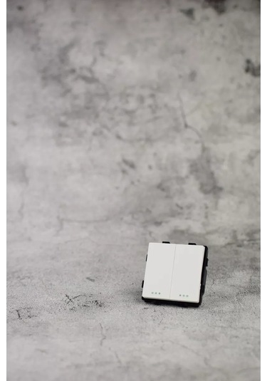 Vo'stabl Beyaz Mekanizmalı Çift Anahtarlı Şalter 185693486