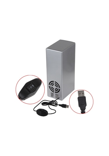 Sones 3,5w Usb Pc Mini Buzdolabı İçecek İçecek Soğutucu / Isıtıcı, Boyut: 24,5 X 10,8 X 8,3 Cm Gümüş