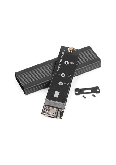 M.2 Nvme/sata Çift Protokollü Mobil Sabit Disk Kutusu Usb3.1 Tip-c Harici Ssd Muhafazası Alüminyum Alaşımlı Kabuk Siyah