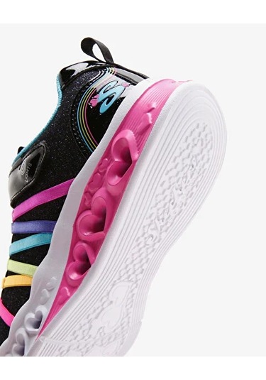 Kız Çocuk Siyah Işıklı Spor Ayakkabı Karışık Çok Renkli