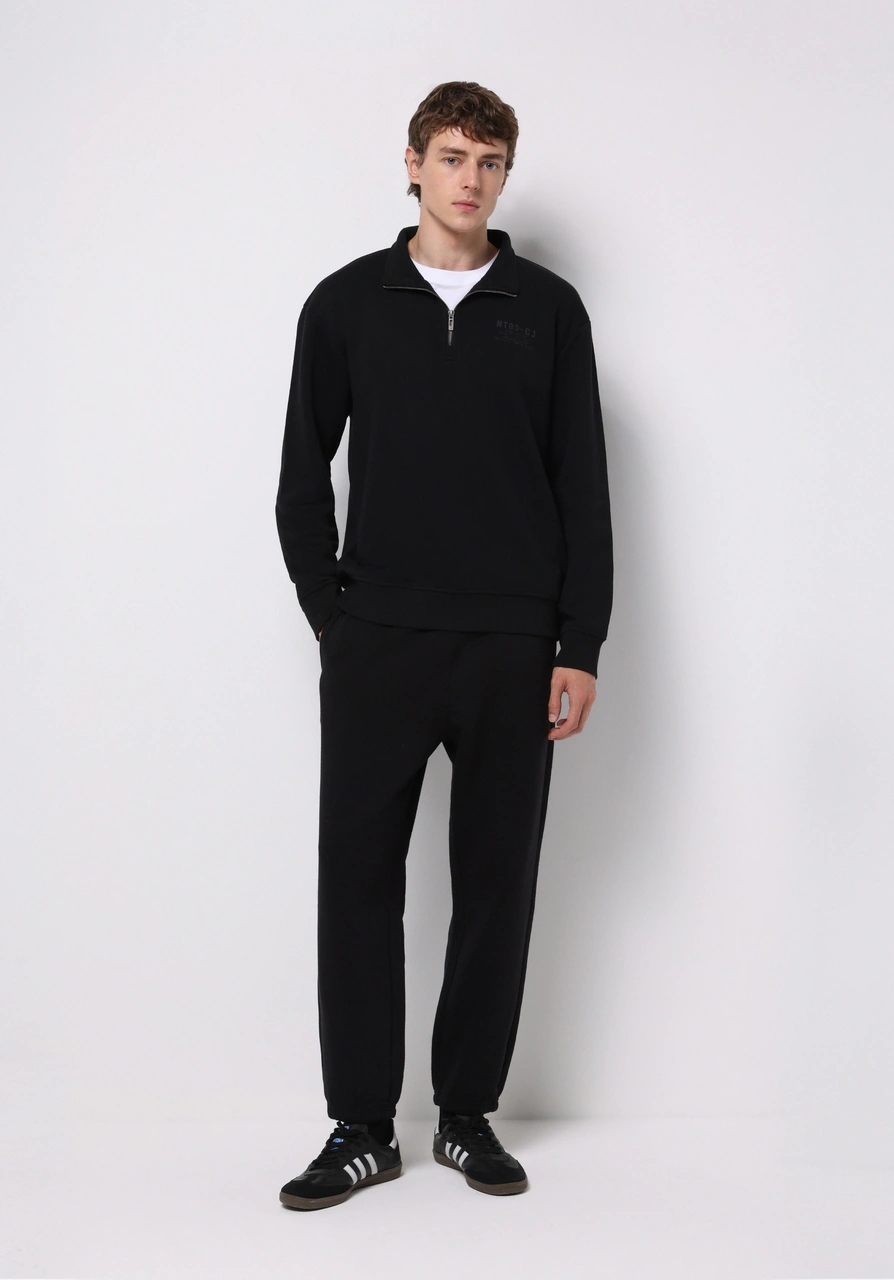 Colins Comfort Fit Erkek Siyah Sweatshirt Cl1077098 Q1.v2 Blk Siyah