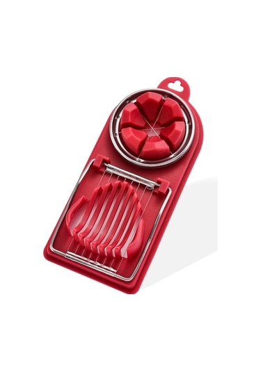 Rogfer 6 Adet Çok Fonksiyonlu Yumurta Kesici Mutfak Aleti Paslanmaz Çelik Süslü Yumurta Kesici Kırmızı Beyaz Beyaz