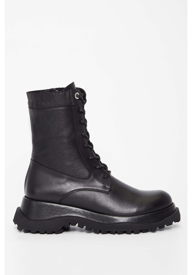 Tamer Tanca Kadın Hakiki Deri Siyah Deri Casual Bot 33 7808 Bn Bot Sk23/24 Sıyah Dr Siyah