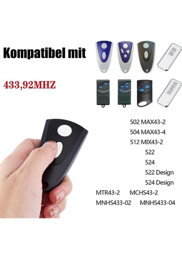 Tormatic Novotron 502 Max43-2 / 512 Mıx43-2 Uzaktan Kumanda 2'li Paket Beyaz Anahtar İçin 433 Mhz Garaj Kapısı Açacağı - Wellngs