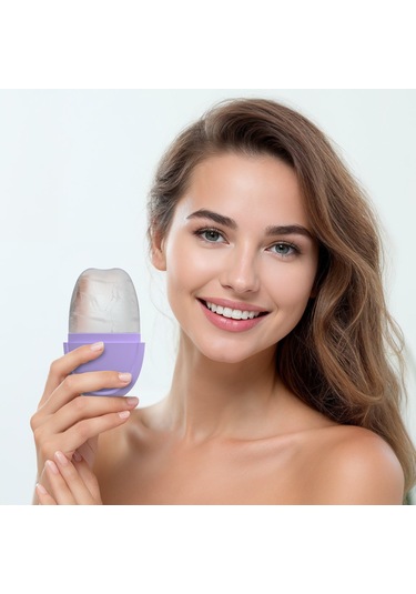 Jeehugo Mor Elipslı Dıy Deri Bakımı Buzlu Masağa: Parlaklık Artırır, İnce Çizgileri Giderir, Akne Ve Ödemden Kurtarır - Yiyecek Grubu Silikon Çok Renkli