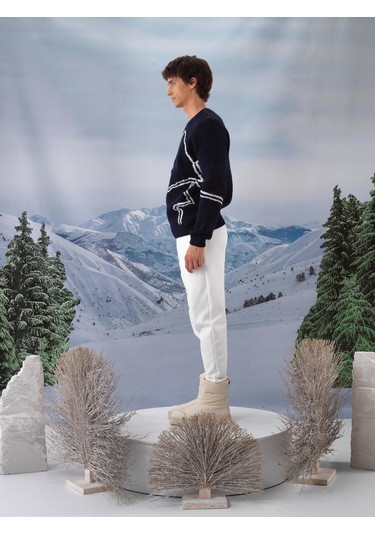 Lacivert Yumuşak Dokulu Regular Fit Kazak 801813 Lacivert