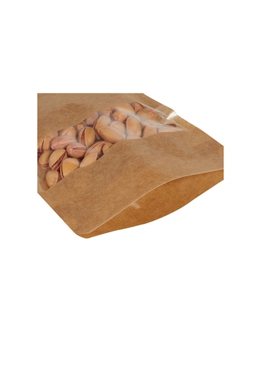 Packanya Kraft Dar Pencereli Doypack 2000'li 11 x 18.5 + 3.5 CM