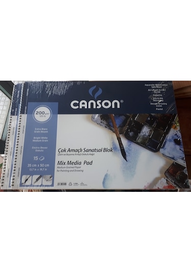 Resim Defteri 35x50 Spralli 200 Gramaj Kağıt 15 Yaprak CANSON