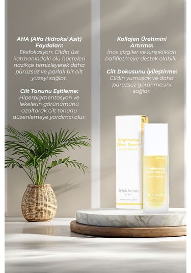 Cilt Tonu Dengeleyici Ve Leke Karşıtı Bakım Seti - Aha Ve C Vitamini Içerikli Krem & Serum