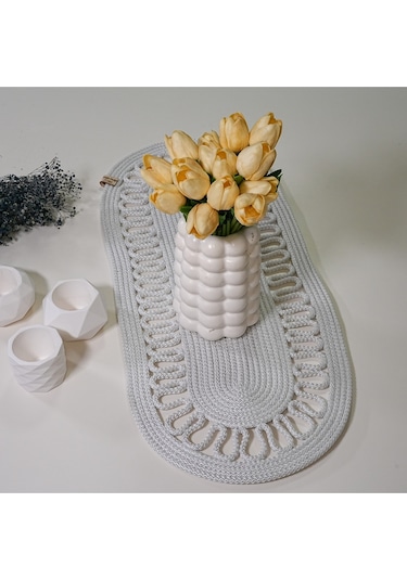 Zengin Design Home Zdh-801 Oval Runner Beyaz