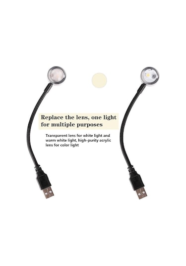 Beyaz Gün Batımı Lambası Usb Kahve Dükkanı Duvar Dekor Işıkları 28cm Çok Renkli