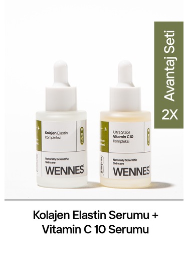 Elastin Kolajen Serum 10% Saf C Vitamini Serum Avantajlı Set