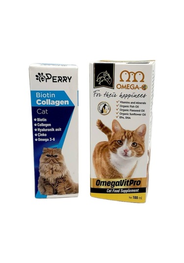Perry Kediler İçin Biotin Collagen 50 ML + Omegavitpro