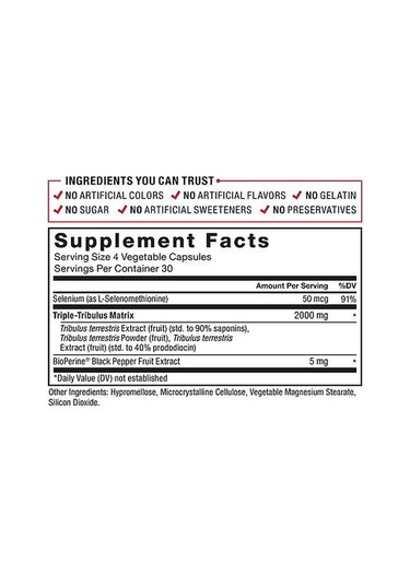 Force Factor Fundamentals Tribulus Terrestris + Selenium Max 2000