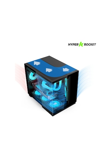 Hyper Rocket V332 Blk Micro-atx Gaming Siyah Oyuncu Kasası + 650w Psu