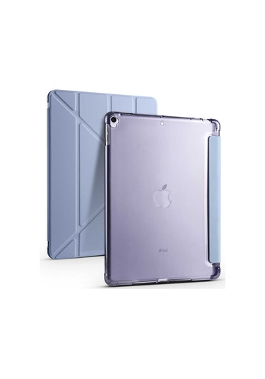 iPad Uyumlu 10.2 2021 (9.Nesil) Kılıf Tri Folding Kalem Bölmeli Standlı