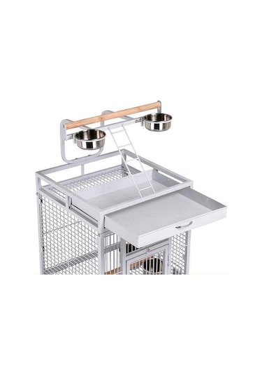 Dayang A10 Ayaklı Papağan Eğitim Kafesi 46x46x156cm Beyaz