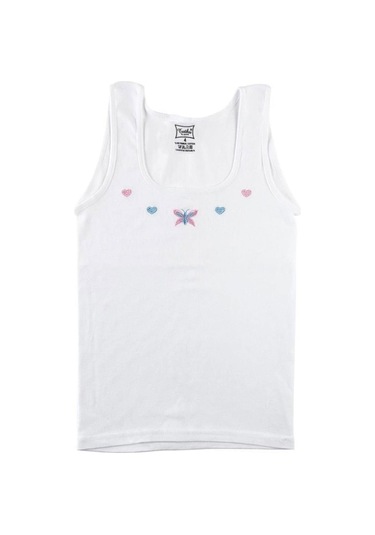 Tutku Iç Giyim Geniş Askılı Işlemeli Kız Çocuk Atlet 6 Lı Paket