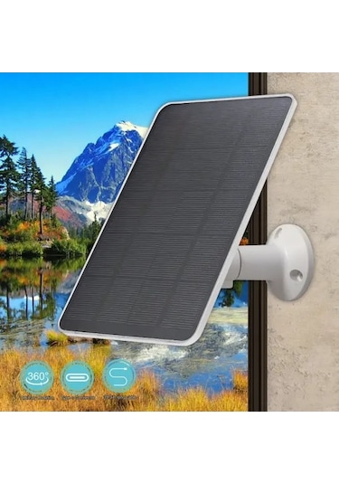 Besthome1 3w Usb Güneş Paneli Dc 6v Siyah Güvenlik Kamerası, 360 Şarj Cihazı, Mikro Usb / Usb-c Bağlantı