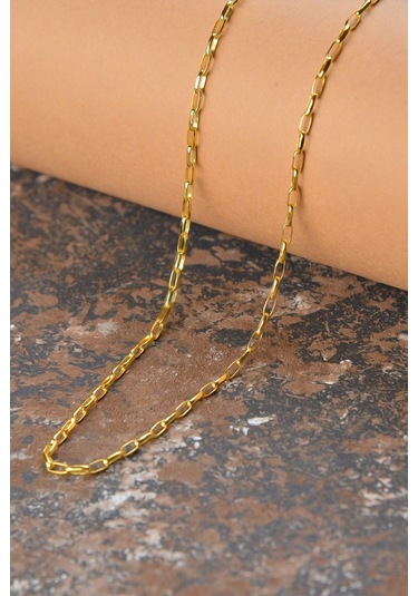 14 Ayar Altın Zincir Kolye Örme Zincir Kolye 45 Cm Uzunluk 1,90 Mm Kalınlık