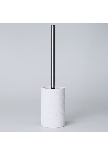 Linen Çöp Kovası Beyaz Siyah