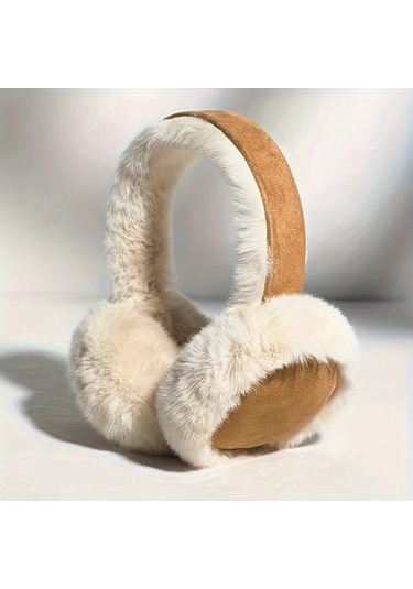 Primepickings 1 Adet Klasik Kahverengi Peluş Kulaklık, Yumuşak Kışlık Kulak Isıtıcı