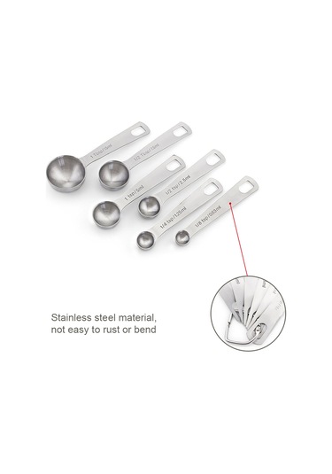 Yaozixa Paslanmaz Çelik 6'lı Ölçü Kaşığı Seti - Kuru/sıvı Malzemeler İçin Pratik Ve Hassas Ölçüm Diğer