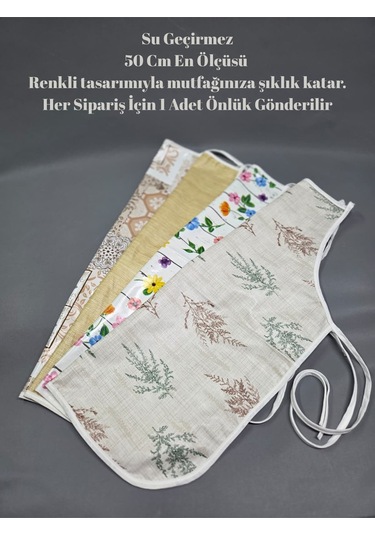 Su Geçirmez Pvc Muşamba Önlük Çeşitleri - 1 Adet 50 Cm Önlük Renkli, Biyeli Mutfak Önlüğü Başak Ev Tekstili