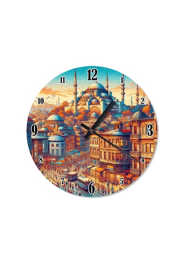 İstanbul Desenli Duvar Saati